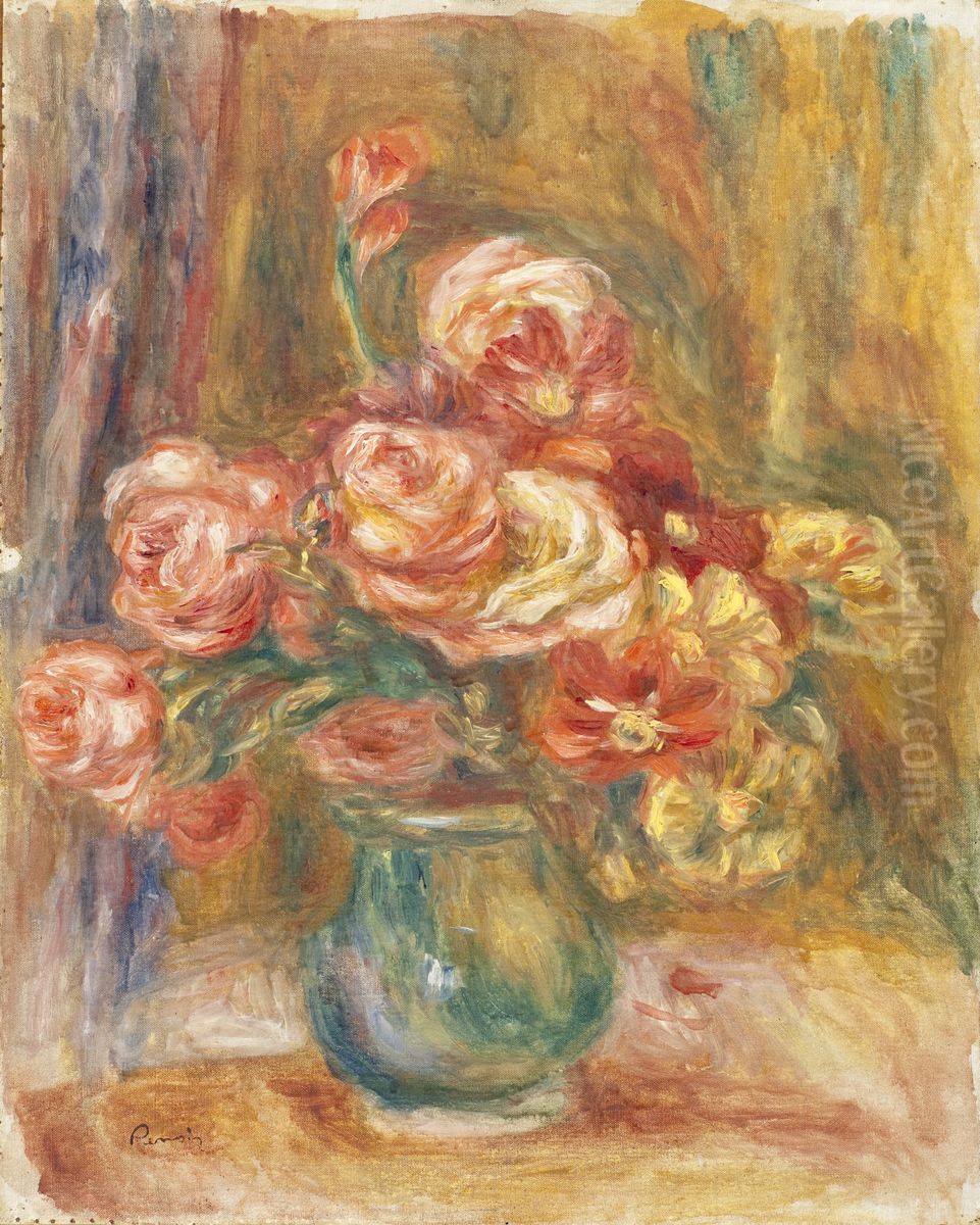 Vase of Roses Oil Painting by Pierre Auguste Renoir