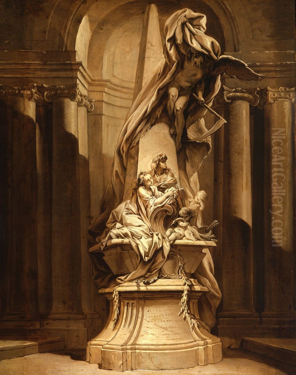 Monument to Mignard Oil Painting by Francois Boucher