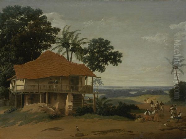 Brzailiaans landschap met huis Oil Painting by Frans Post