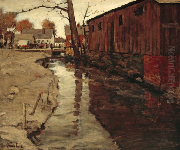 Mill-Race Oil Painting by Jonas Lie