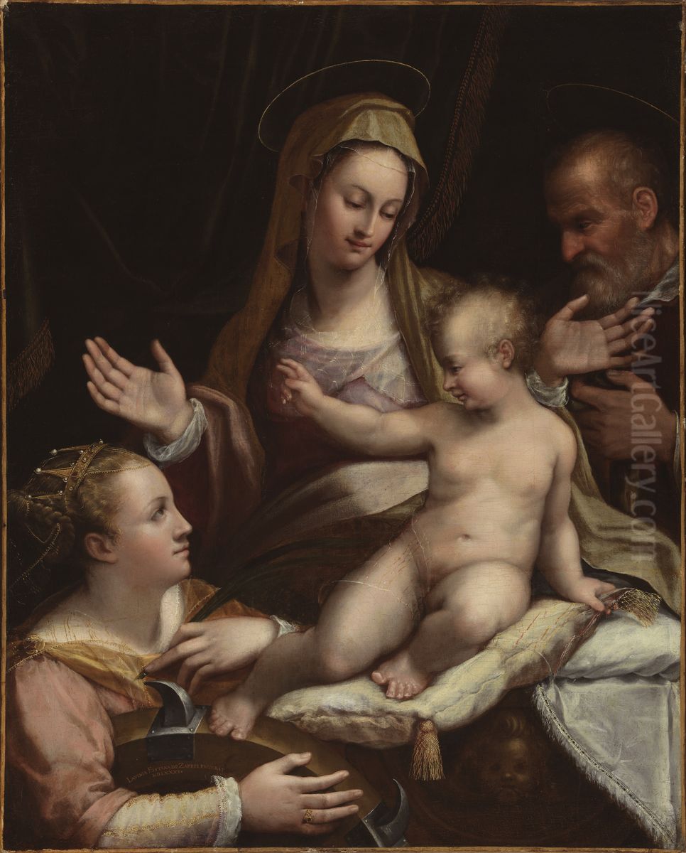 The Holy Family with Saint Catherine of Alexandria Oil Painting by Lavinia Fontana