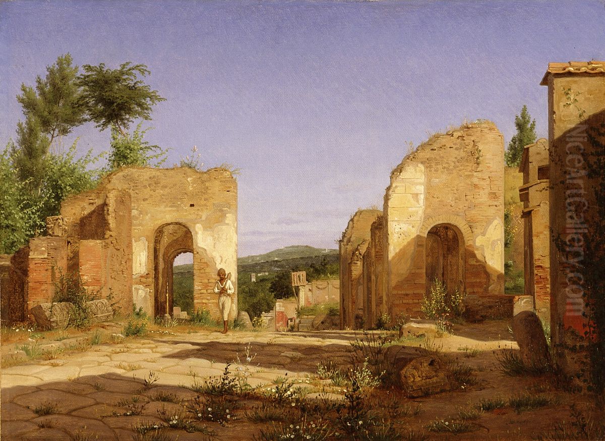Gateway in the Via Sepulcralis in Pompeii Oil Painting by Christen Kobke