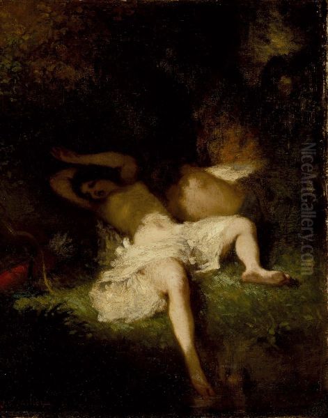 Diana resting Oil Painting by Jean-Francois Millet