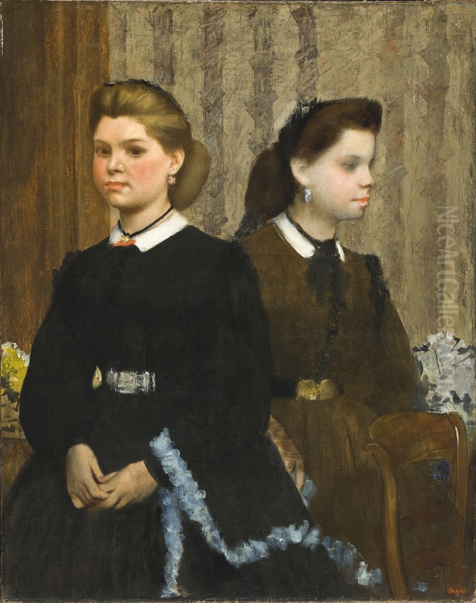 The Bellelli Sisters (Giovanna and Giuliana Bellelli) Oil Painting by Edgar Degas
