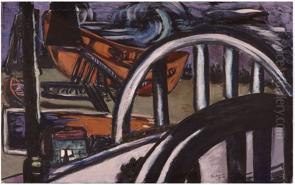 Schiffswerft Oil Painting by Max Beckmann