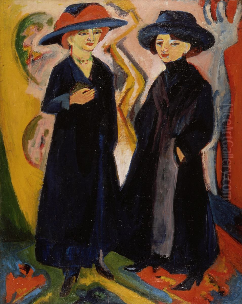 Two Women Oil Painting by Ernst Ludwig Kirchner
