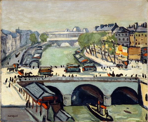 Le Pont Saint-Michel (LACMA) Oil Painting by Albert Marquet