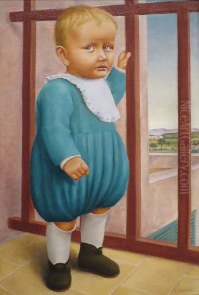 Child Portrait Oil Painting by Georg Schrimpf