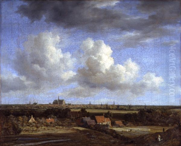 Landschaft mit der Ansicht von Haarlem Oil Painting by Jacob Van Ruisdael