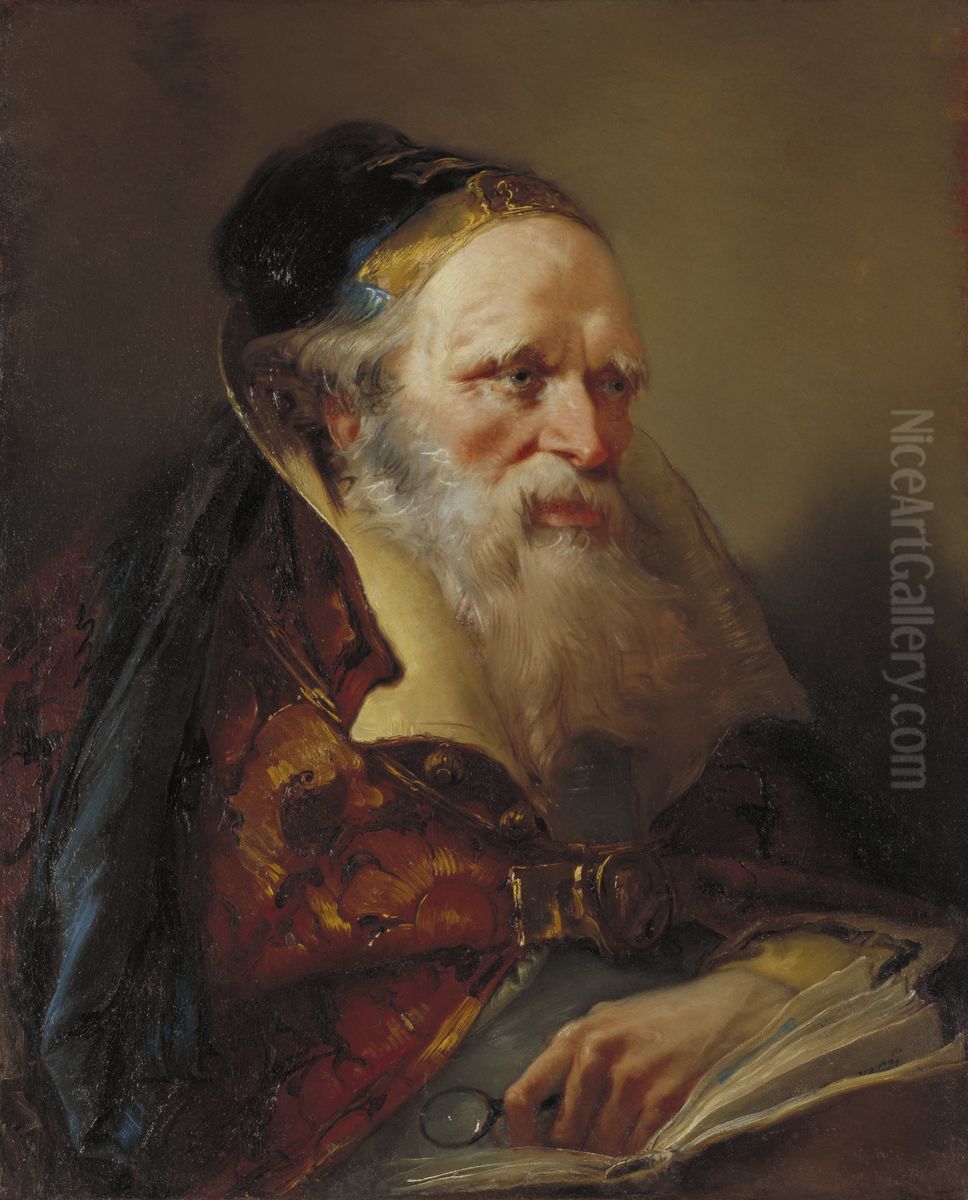 Head of a Philosopher Oil Painting by Giovanni Domenico Tiepolo