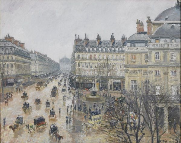Rain Oil Painting by Camille Pissarro