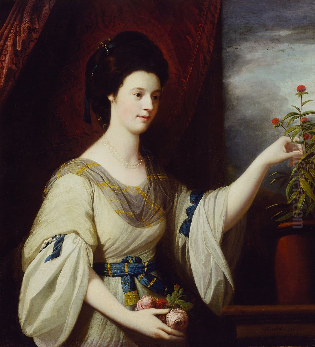 Portrait of Diana Mary Barker (born ca. 1749) Oil Painting by Benjamin West