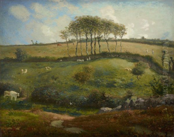 Pasture near Cherbourg (Normandy) Oil Painting by Jean-Francois Millet