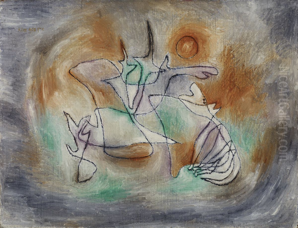 Howling Dog Oil Painting by Paul Klee