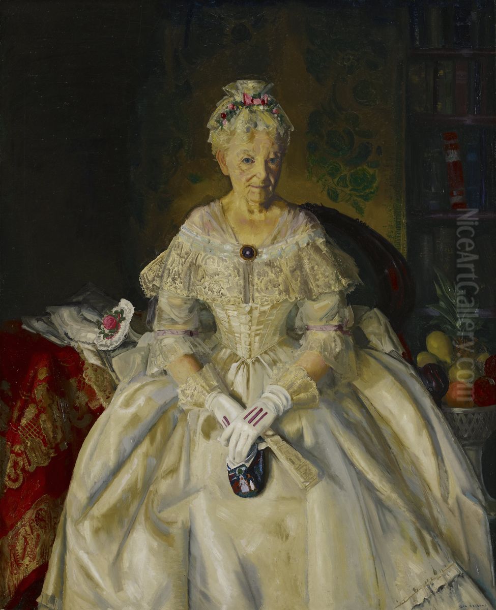 Mrs. T. in Cream Silk, No.2 Oil Painting by George Wesley Bellows
