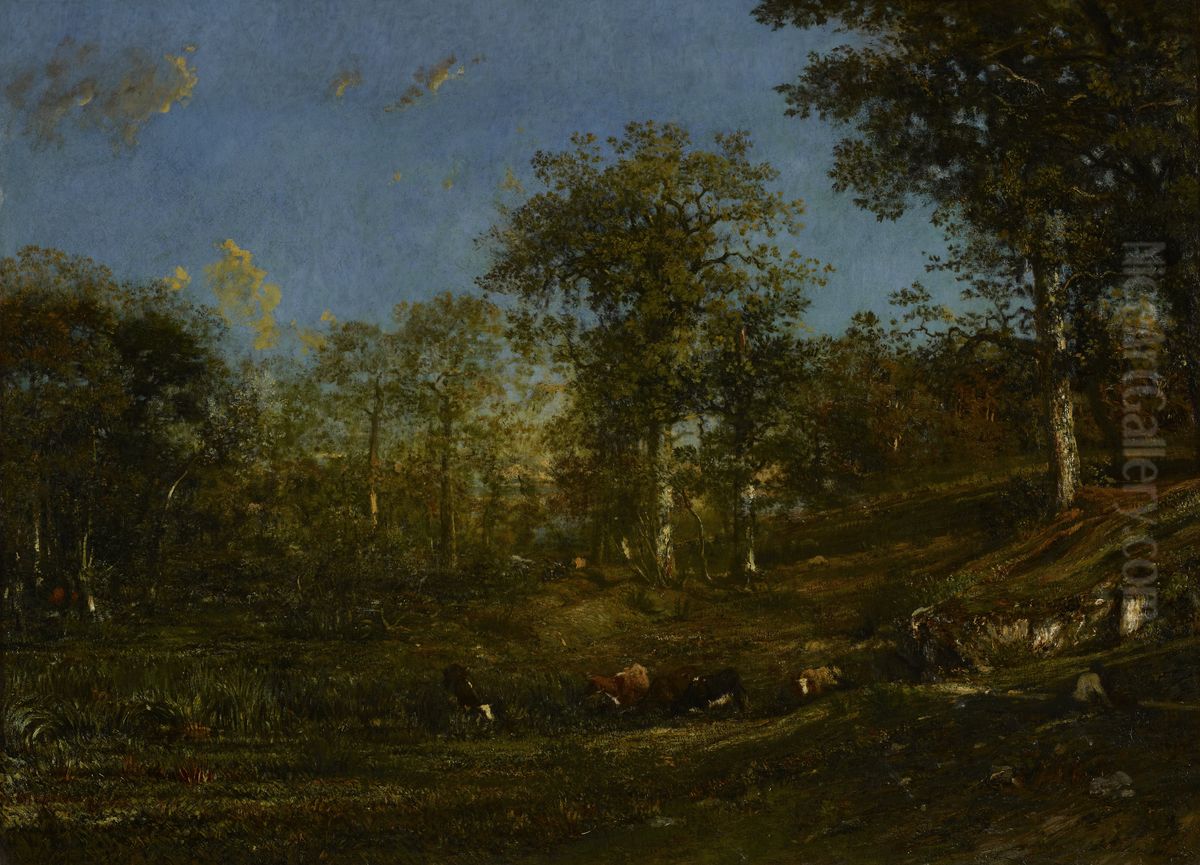 View of the Pastures of the Limousin (France) Oil Painting by Jules Dupre