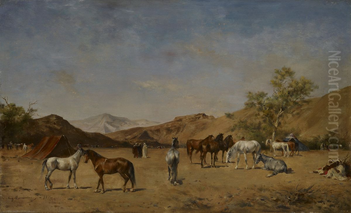 An Arabian Camp Oil Painting by Eugene Fromentin