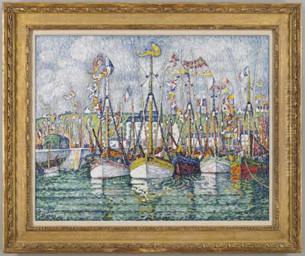 Blessing of the Tuna Fleet at Groix Oil Painting by Paul Signac