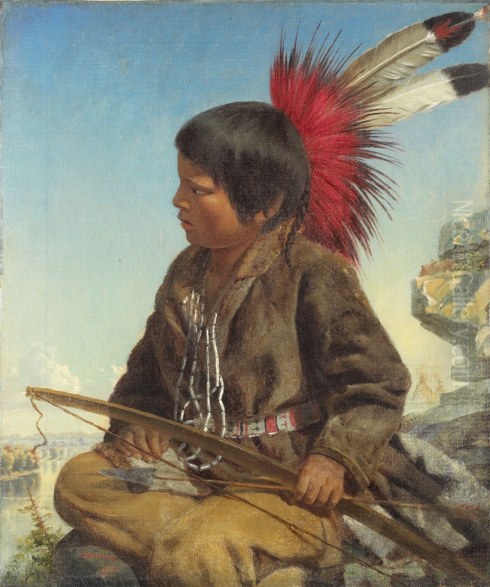 Indian Boy at Fort Snelling Oil Painting by Thomas Waterman Wood