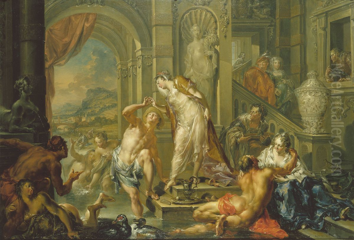 The Pleasures of the Seasons: Summer Oil Painting by Johann Georg Platzer The Pleasures of the Seasons: Summer Oil Painting by Johann Georg Platzer