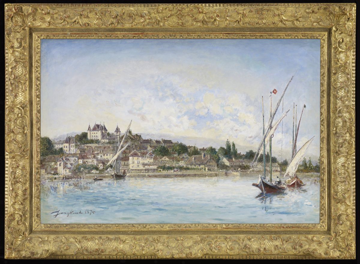 View of Lake Leman at Nyon Oil Painting by Johan Jongkind View of Lake Leman at Nyon Oil Painting by Johan Jongkind