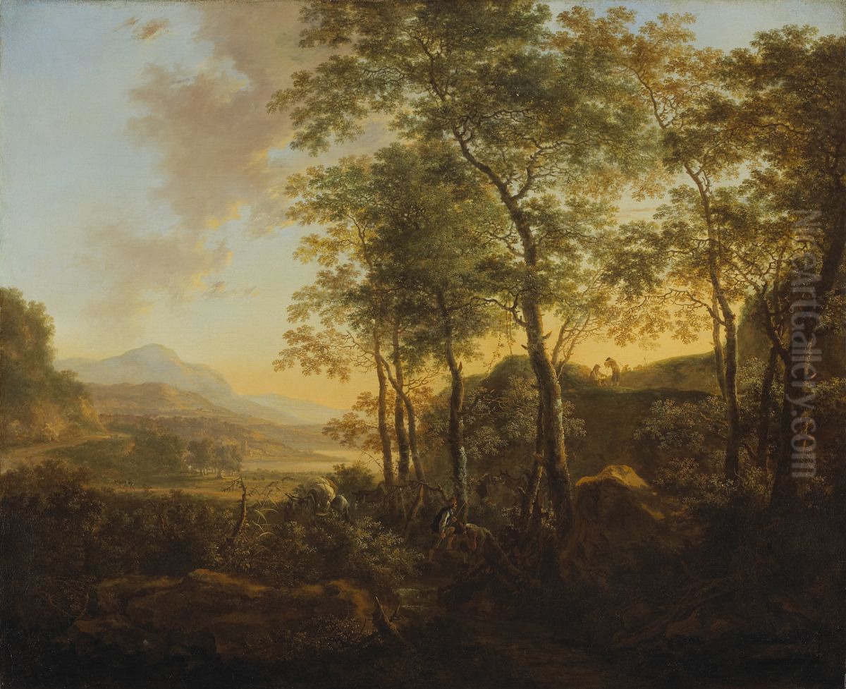 Wooded Hillside with a Vista Oil Painting by Jan Both