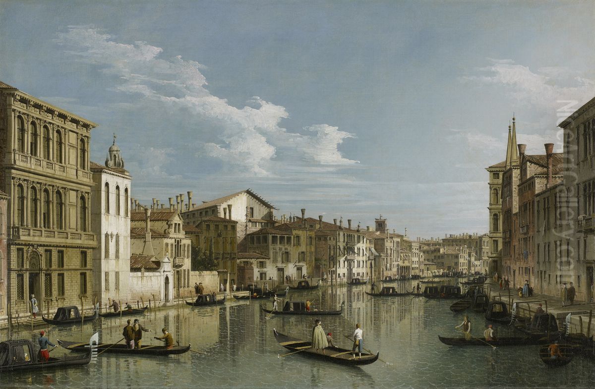 The Grand Canal in Venice from Palazzo Flangini to Campo San Marcuola Oil Painting by Canaletto