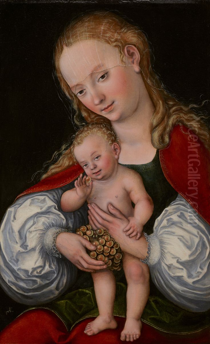 Madonna and Child with Grapes Oil Painting by Lucas Cranach the Elder Madonna and Child with Grapes Oil Painting by Lucas Cranach the Elder