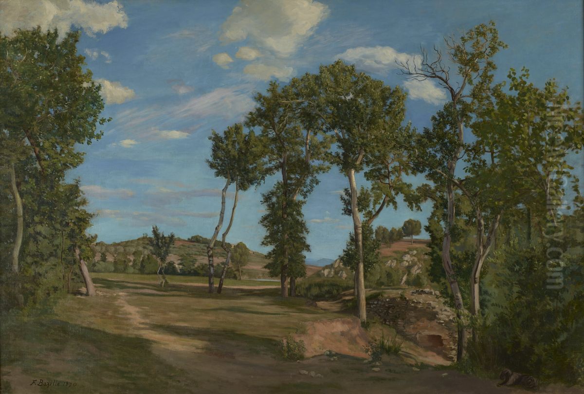 Landscape by the Lez River Oil Painting by Frederic Bazille
