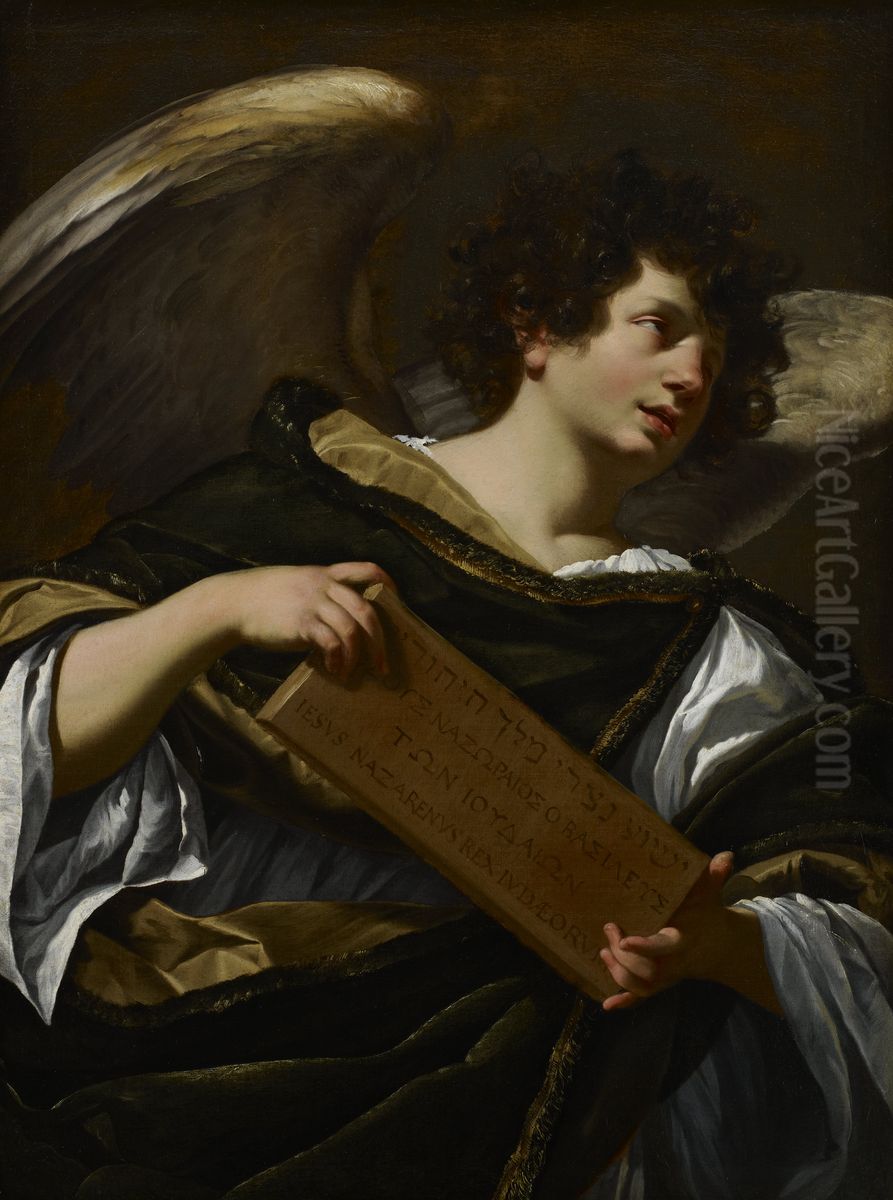 Angels with Attributes of thePassion, theSuperscription from the Cross Oil Painting by Simon Vouet