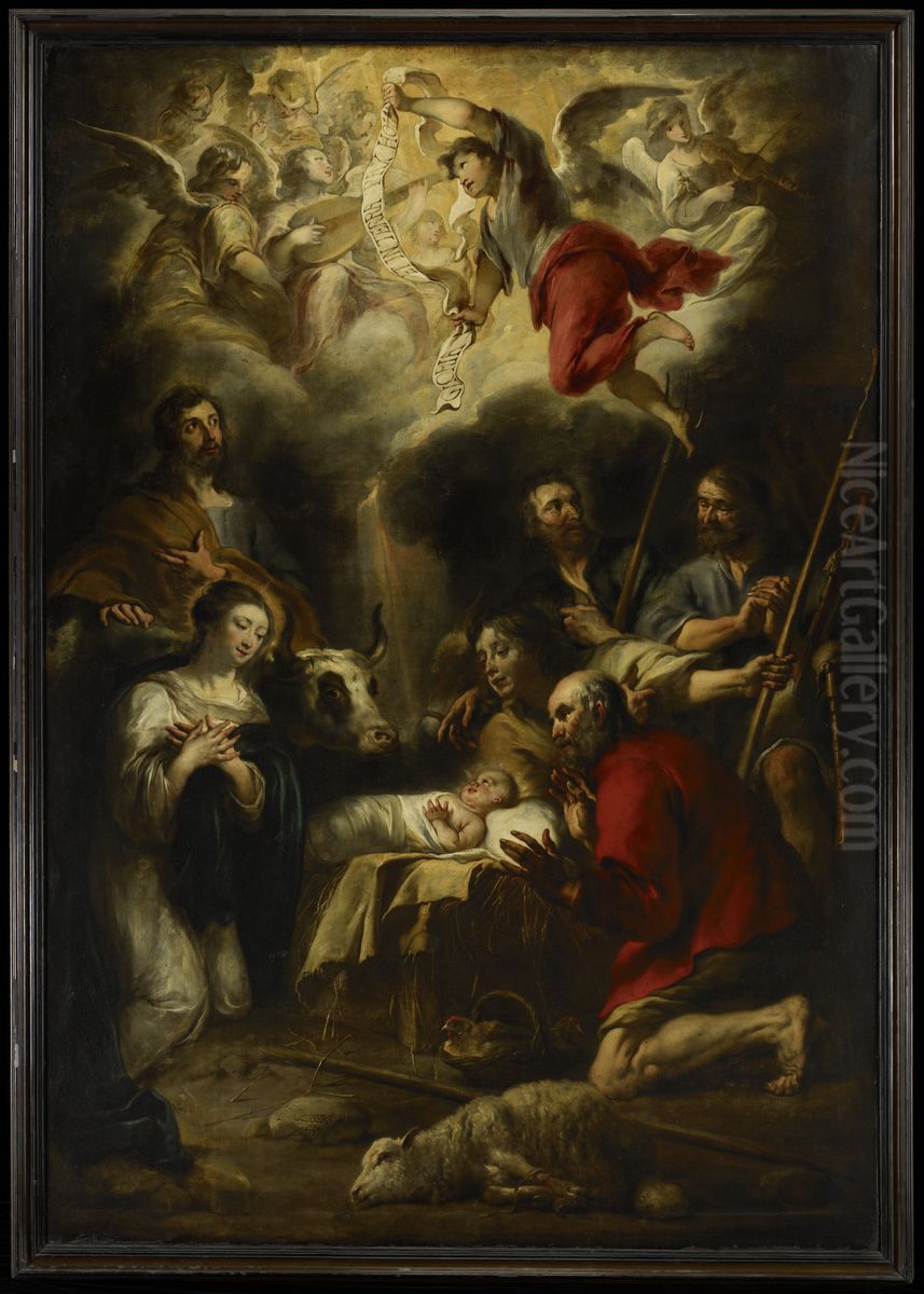 The Adoration of the Shepherds Oil Painting by Jan Cossiers