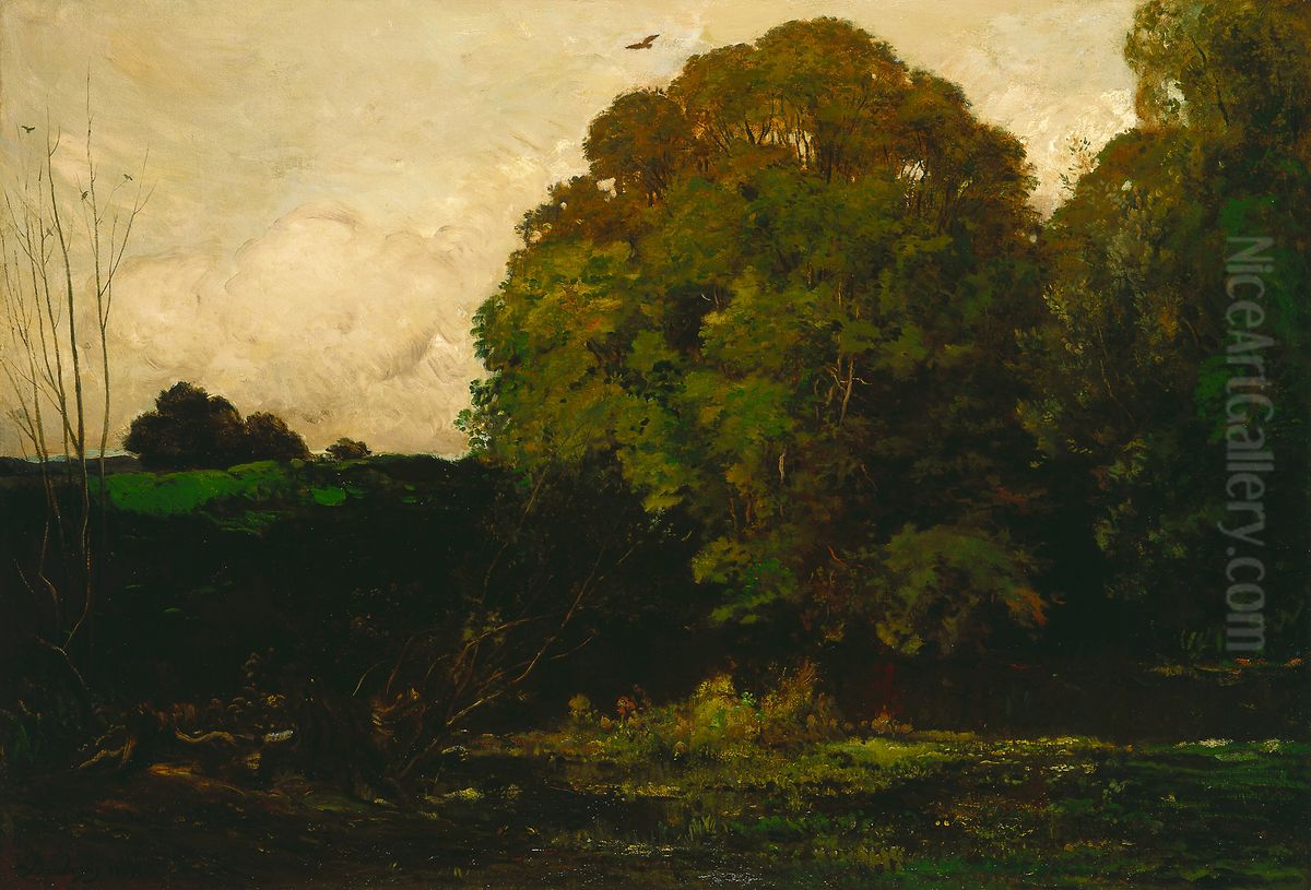 A Pond in the Morvan Oil Painting by Charles-Francois Daubigny