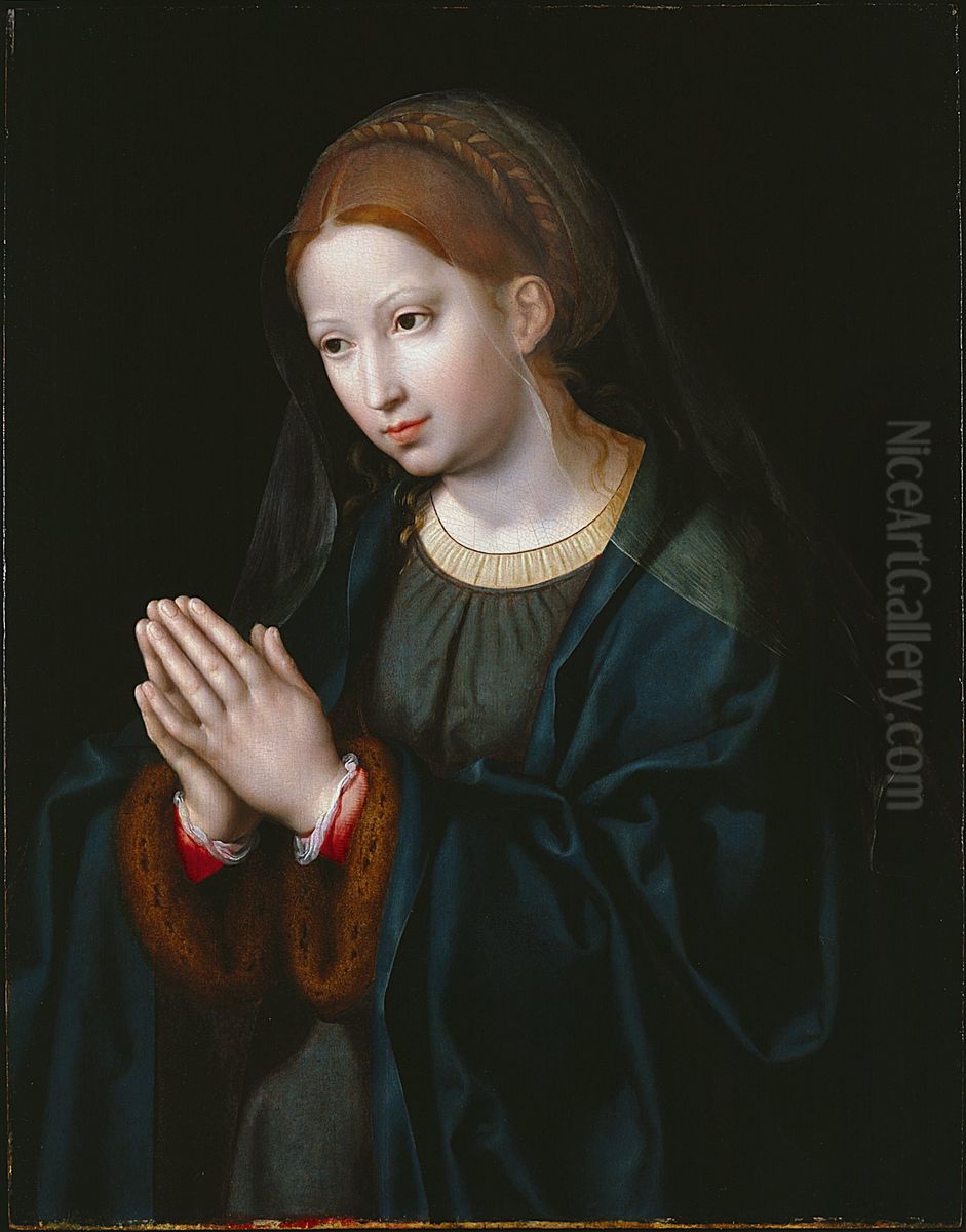 The Virgin in Prayer Oil Painting by Joos Van Cleve The Virgin in Prayer Oil Painting by Joos Van Cleve