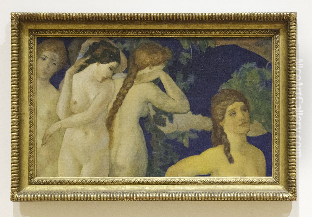 Clasp of Gold Oil Painting by Arthur Bowen Davies