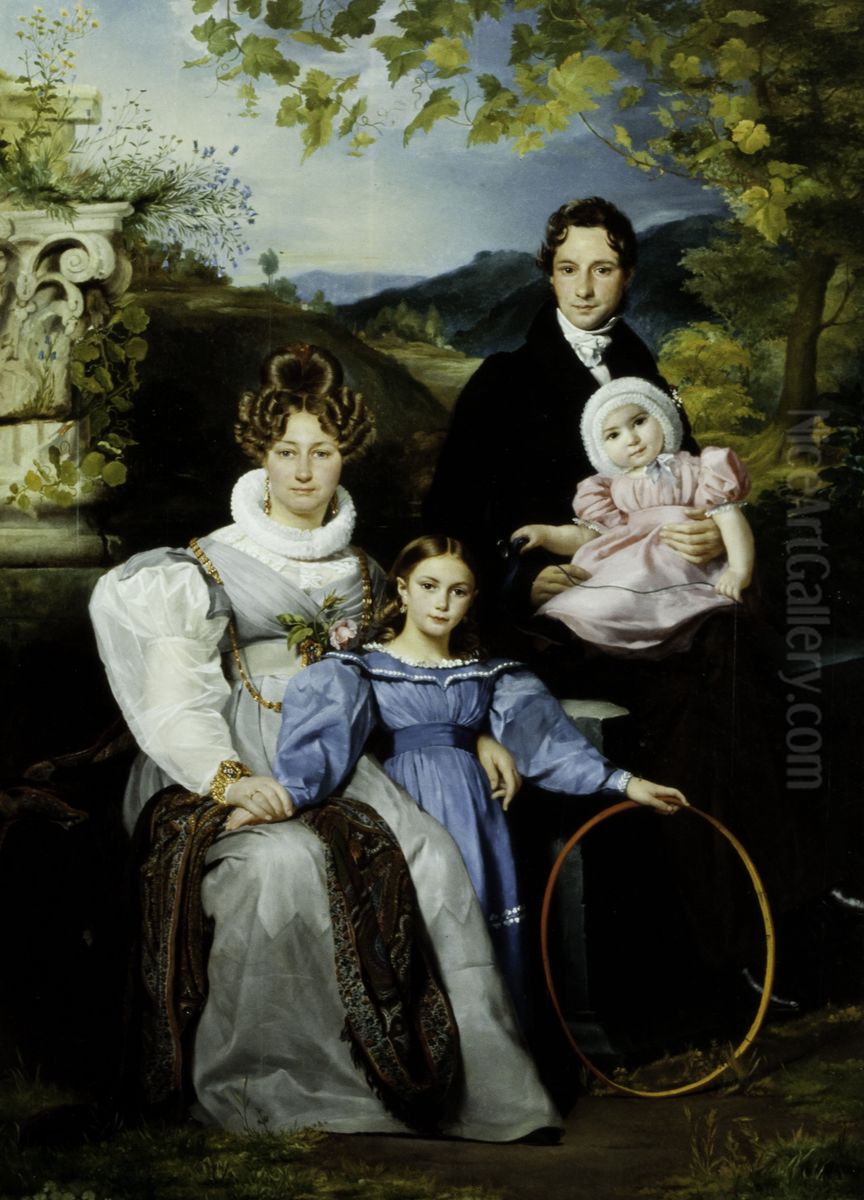 Portrait of the Gaspard Moeremans Family Oil Painting by Francois-Joseph Navez
