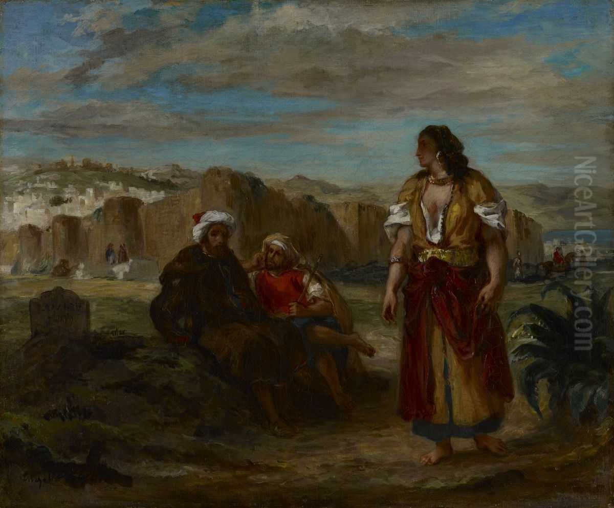 View of Tangier Oil Painting by Eugene Delacroix