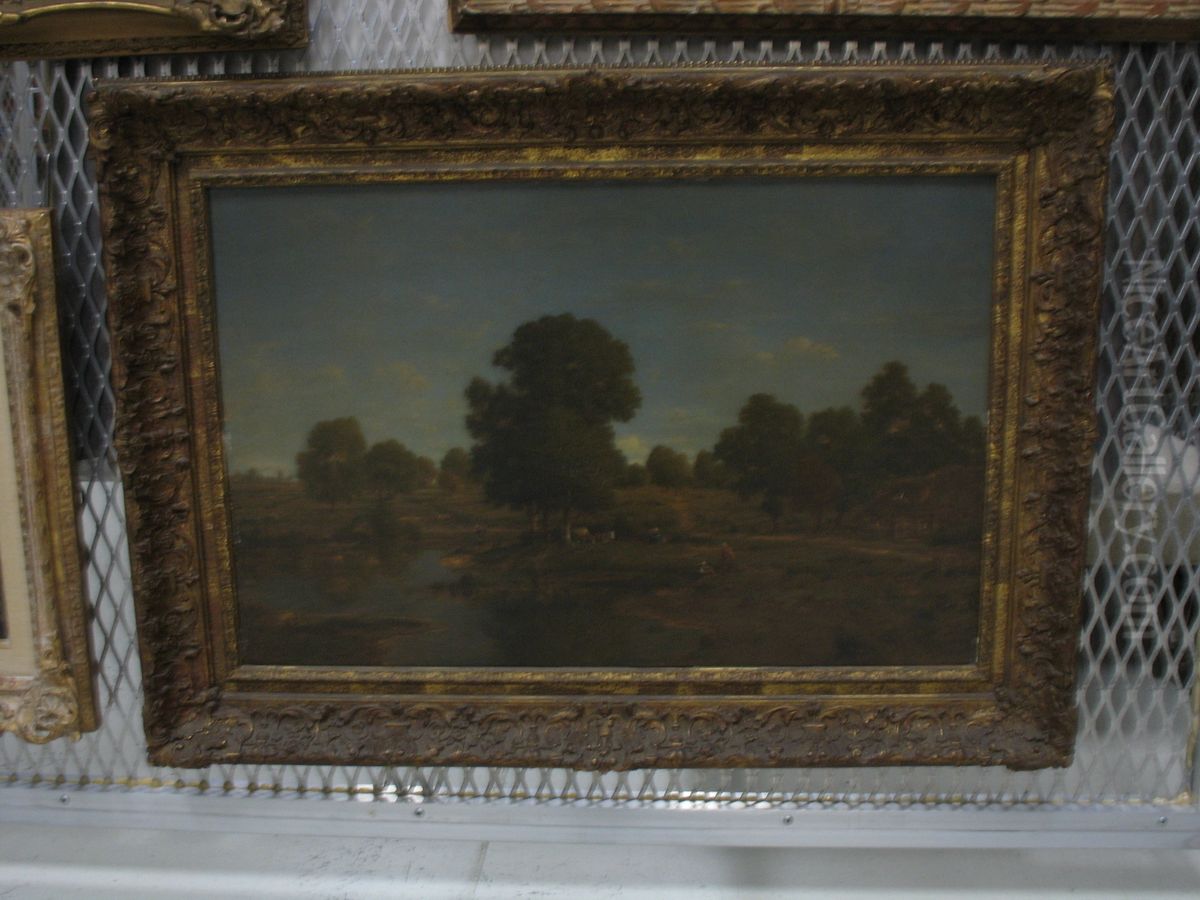 Landscape with Cows Oil Painting by Theodore Rousseau