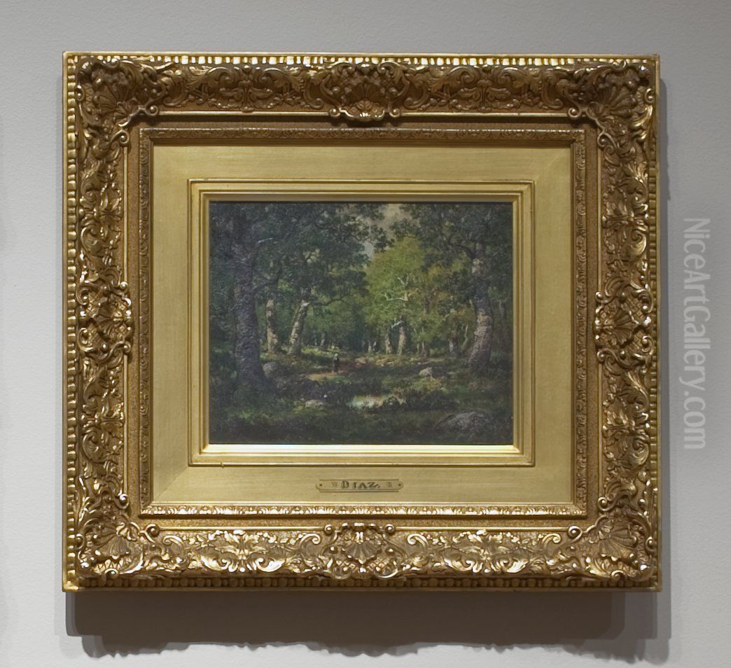 Forest Interior Oil Painting by Narcisse Virgilio Diaz