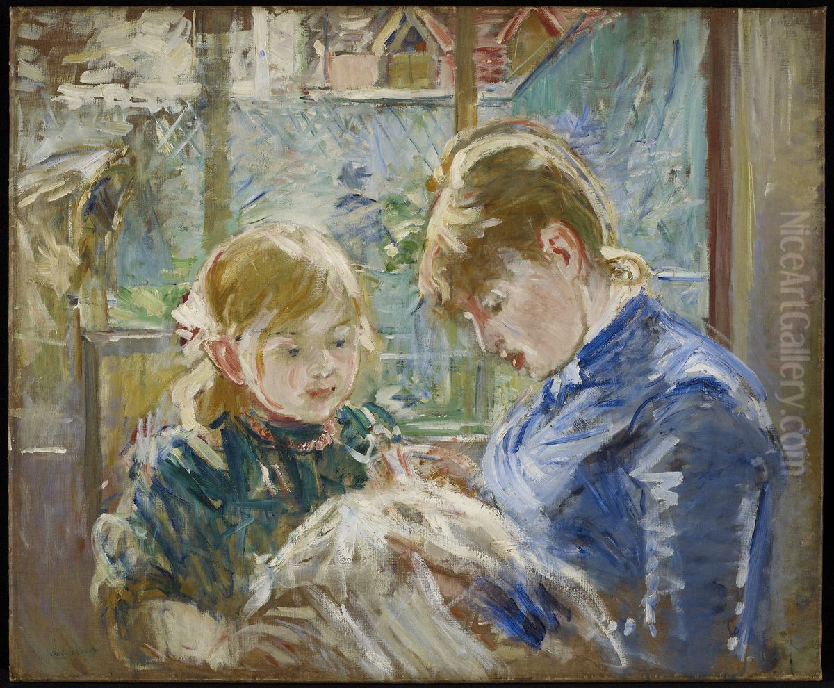 The Artist's Daughter, Julie, with her Nanny Oil Painting by Berthe Morisot