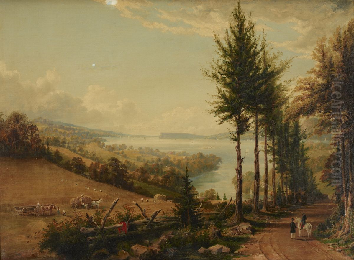 View of the Hudson from Horton's Road near Croton Oil Painting by Robert Havell View of the Hudson from Horton's Road near Croton Oil Painting by Robert Havell