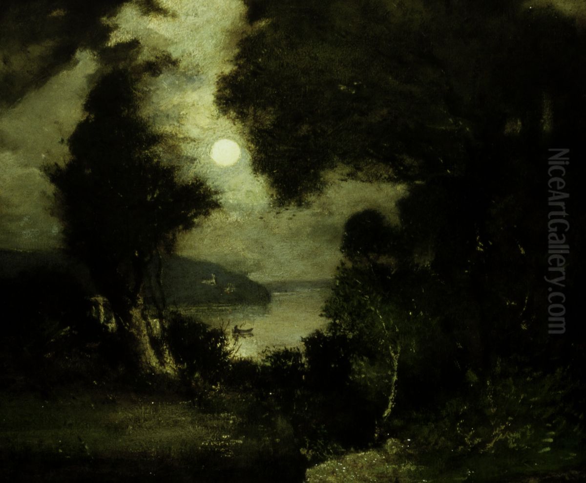 Moonlight Landscape Oil Painting by Elliott Daingerfield