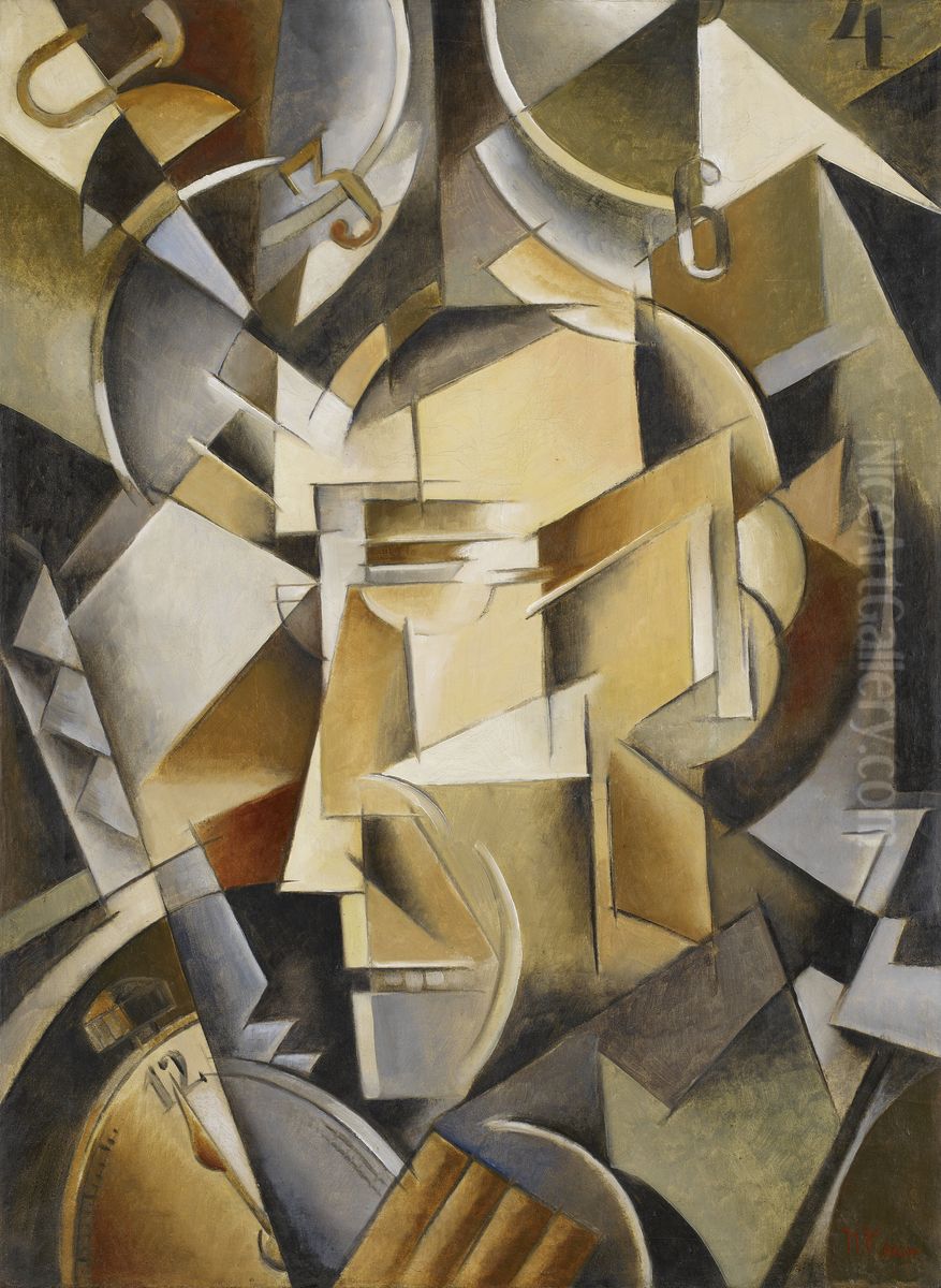 The Clockmaker (Der Uhrmacher/ L'horloger) Oil Painting by Ivan Kliun