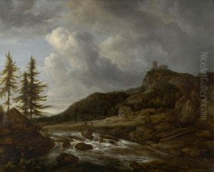 Mountainous landscape with torrent