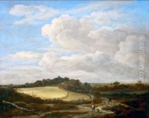 Hilly wheat field