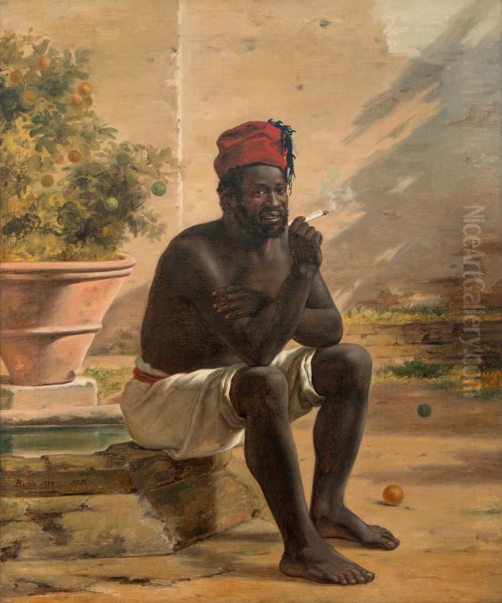 Seated Nibian Oil Painting by Martinus Rorbye