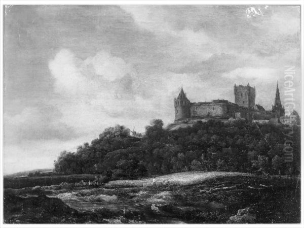 View of Castle Bentheim Oil Painting by Jacob Van Ruisdael