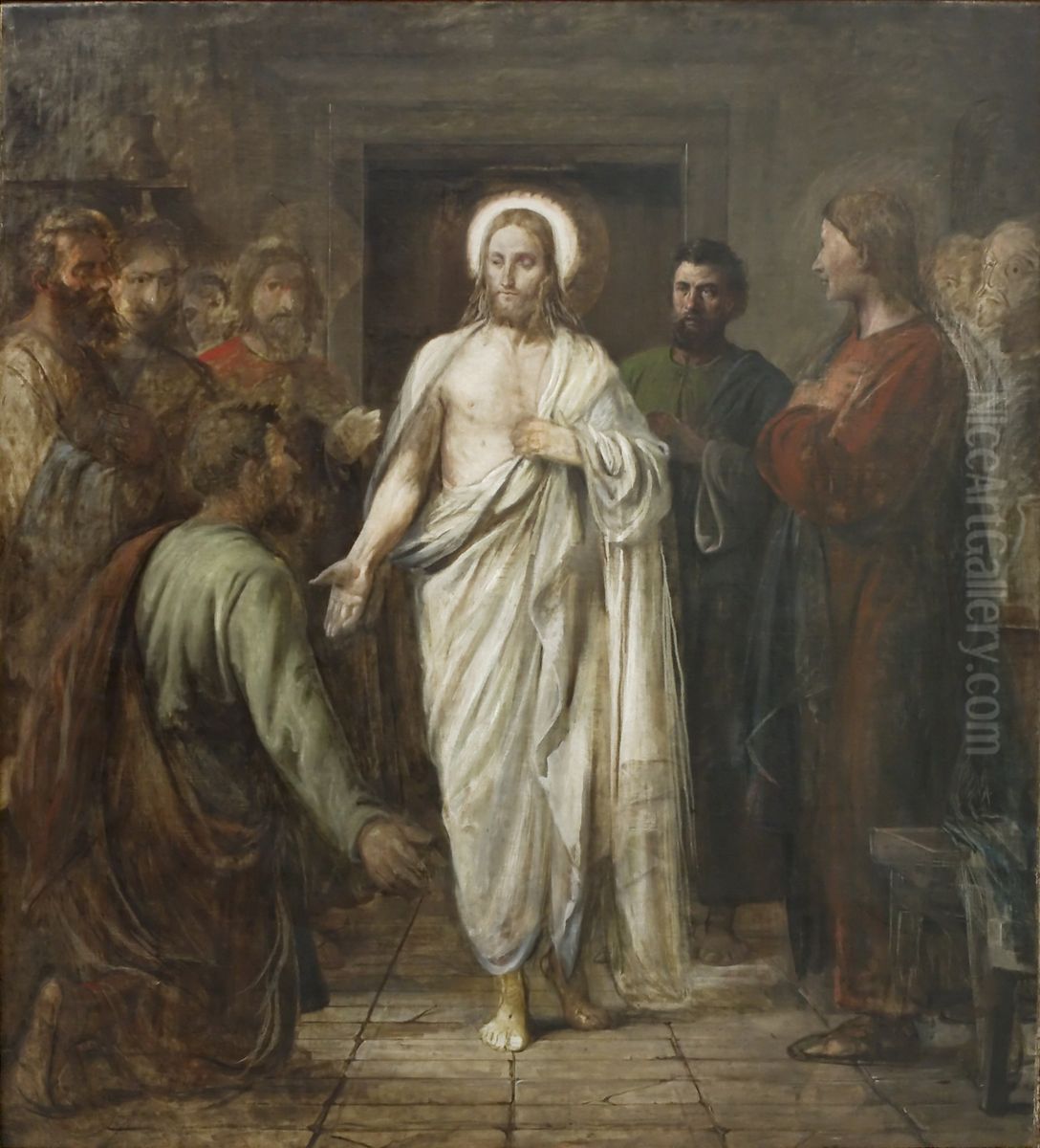 Unbelief of Thomas. Oil Painting by Wilhelm Marstrand