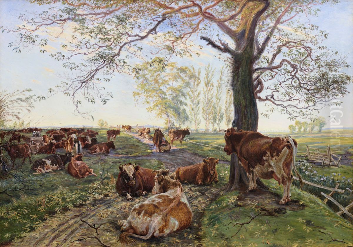 Malkeplads ved Dyrehavegard Oil Painting by Theodor Esbern Philipsen