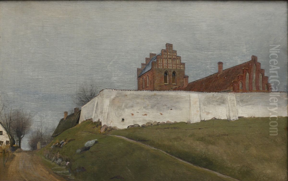 Melby Kirke Oil Painting by Laurits Andersen Ring