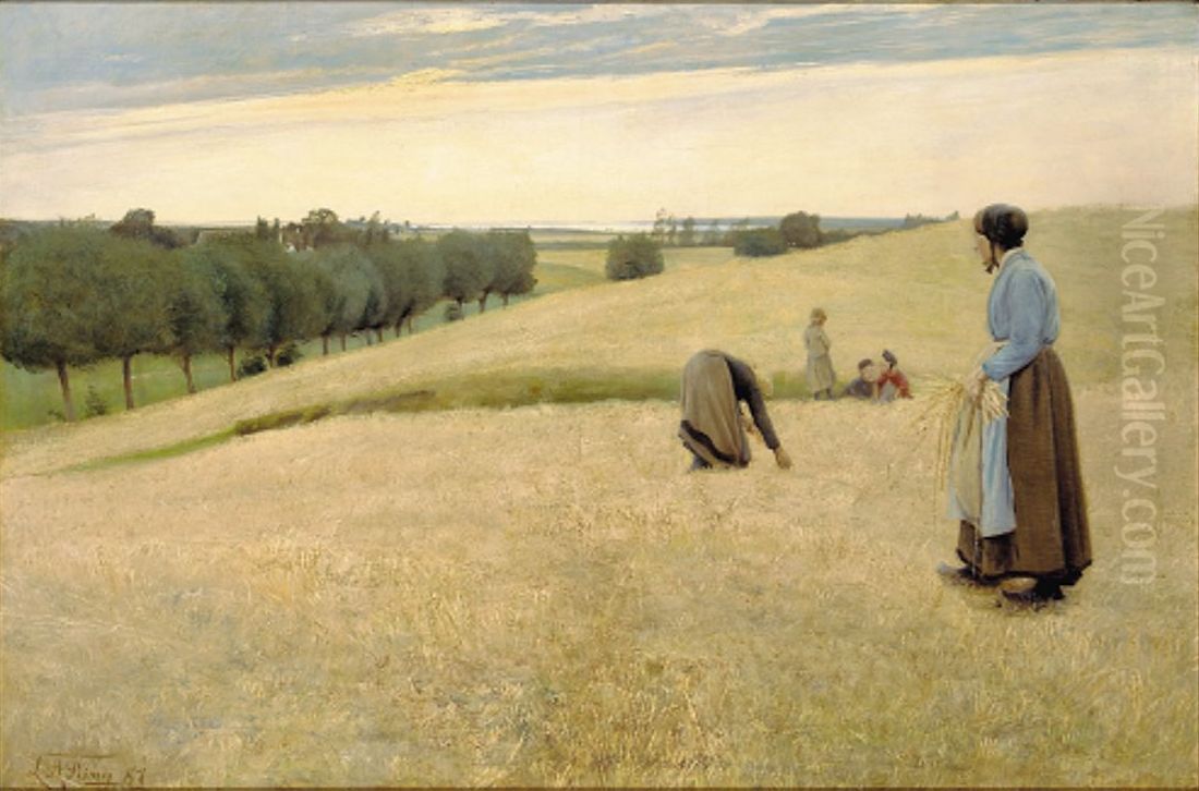 Gleaners Oil Painting by Laurits Andersen Ring